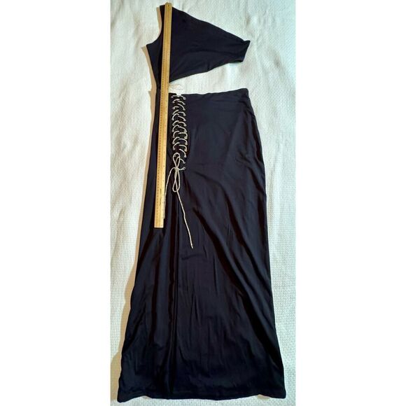 Meshki Margot One Shoulder Mid Cut Out Side Split Strap Women's Dress XL - Picture 7 of 14